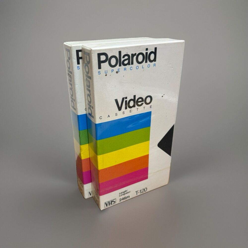 Polaroid Supercolor Video Cassette Blank VHS T-120 Sealed NEW Set Of 2